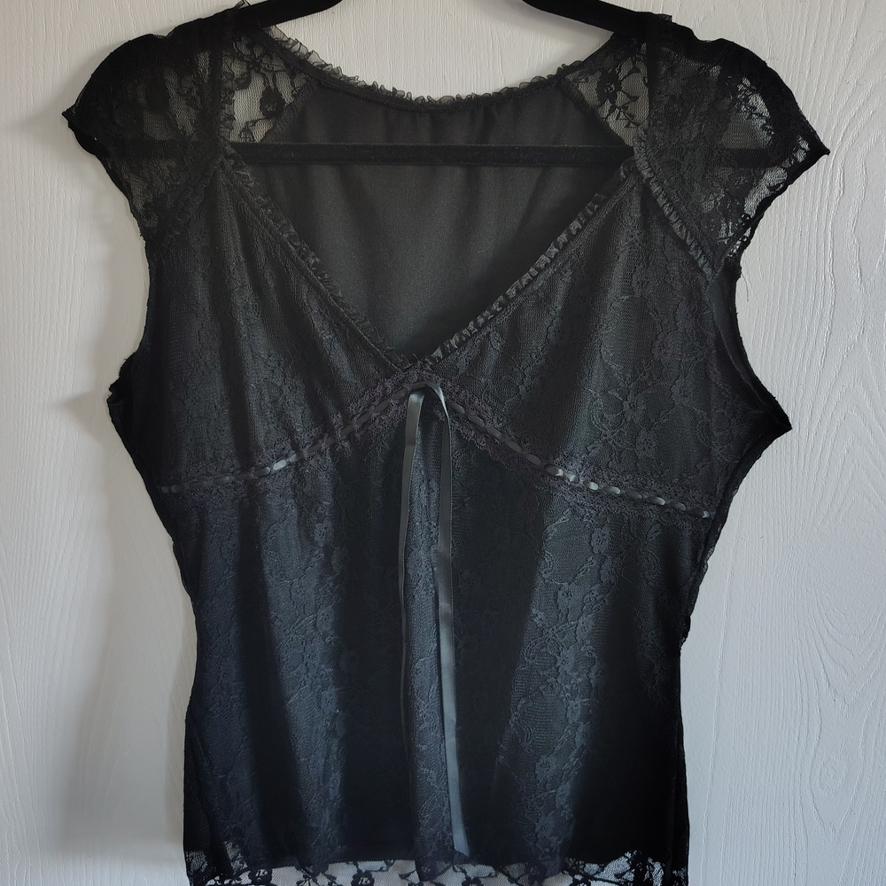 Elegant Black Lace Top